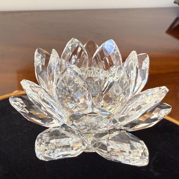 Swarovski Crystal Water Lily Figurine Tea Light Holder MIB & COA - Picture 8 of 16